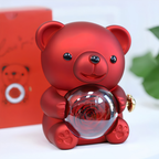 Eternal Rose Bear with Engraved Necklace
