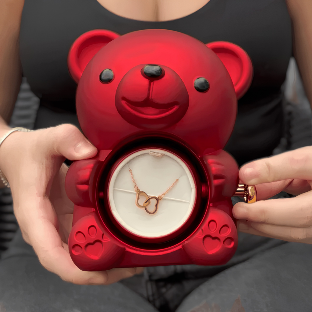 Eternal Rose Bear with Engraved Necklace